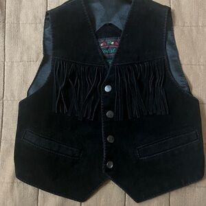 Vintage Suede Fringe Vest-kids